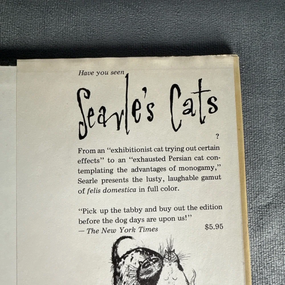 Ronald Searle More Cats 1976 Illustration‎ Hardcover Dust Jacket